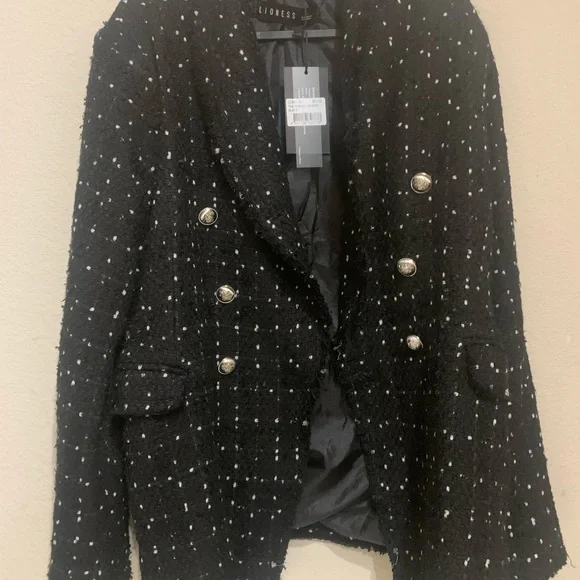 Lioness Black and White Tweed Blazer - Picture 3 of 4